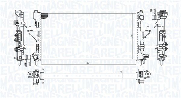 350213198300 MAGNETI MARELLI Радиатор, охлаждение двигателя