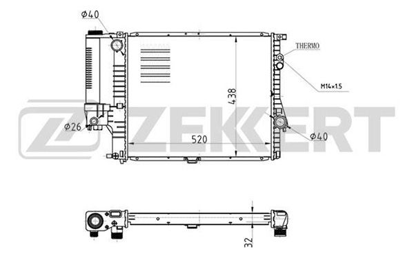 MK1072 ZEKKERT Радиатор, охлаждение двигателя