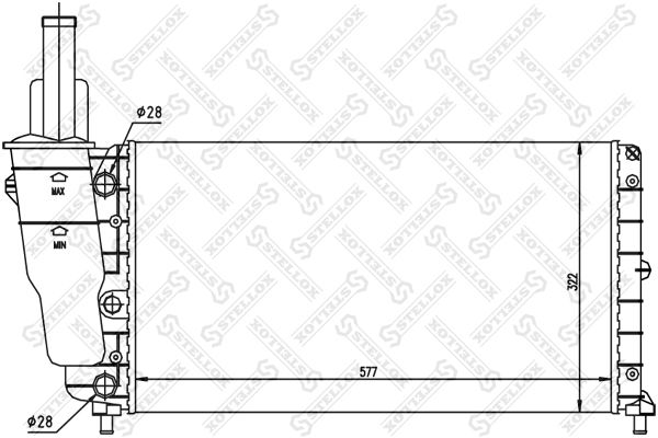 1025084SX STELLOX Радиатор, охлаждение двигателя