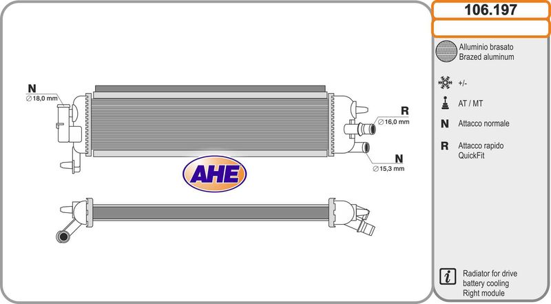 106197 AHE Радиатор, охлаждение двигателя