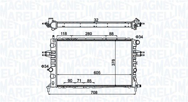 350213192300 MAGNETI MARELLI Радиатор, охлаждение двигателя