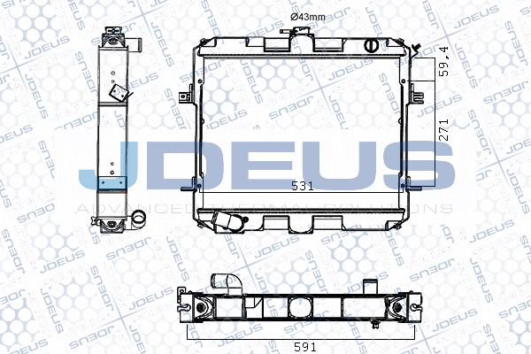M0190130 JDEUS Радиатор, охлаждение двигателя
