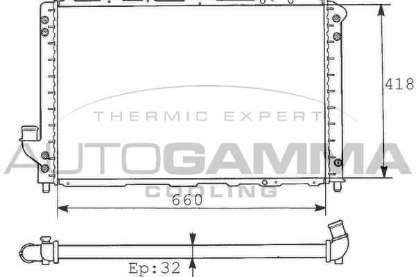 100463 AUTOGAMMA Радиатор, охлаждение двигателя