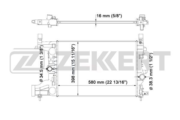 MK1011 ZEKKERT Радиатор, охлаждение двигателя