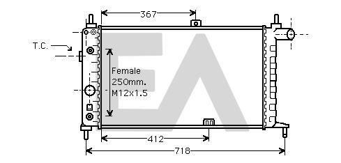 31R54038 EACLIMA Радиатор, охлаждение двигателя