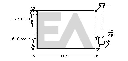 31R10091 EACLIMA Радиатор, охлаждение двигателя