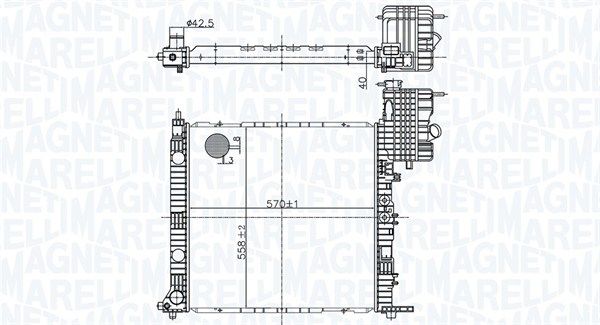 350213178500 MAGNETI MARELLI Радиатор, охлаждение двигателя