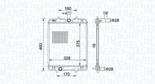 350213151500 MAGNETI MARELLI Радиатор, охлаждение двигателя