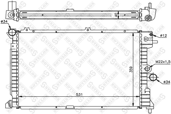 1025226SX STELLOX Радиатор, охлаждение двигателя