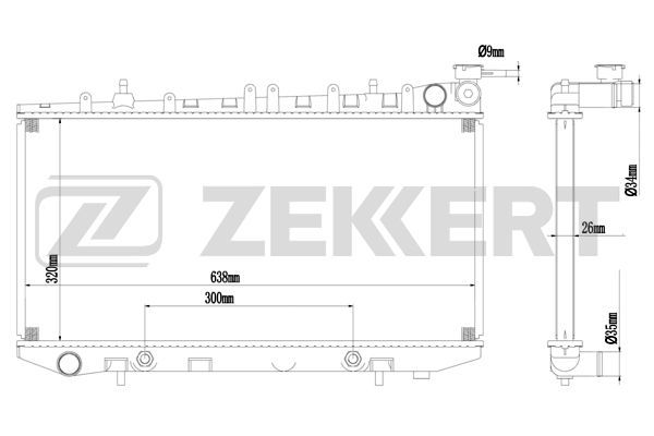 MK1567 ZEKKERT Радиатор, охлаждение двигателя