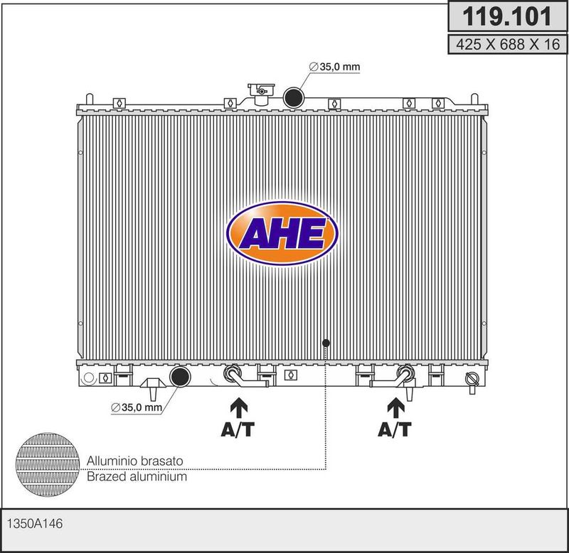 119101 AHE Радиатор, охлаждение двигателя
