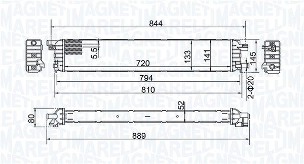 350213202100 MAGNETI MARELLI Радиатор, охлаждение двигателя