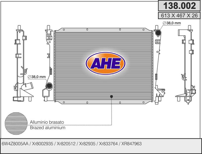 138002 AHE Радиатор, охлаждение двигателя