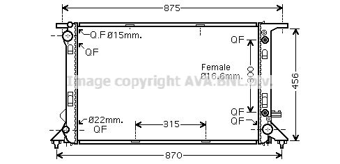 AIA2291 AVA QUALITY COOLING Радиатор, охлаждение двигателя