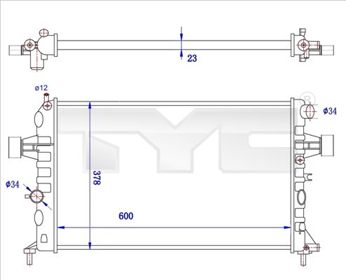 7250038R TYC Радиатор, охлаждение двигателя