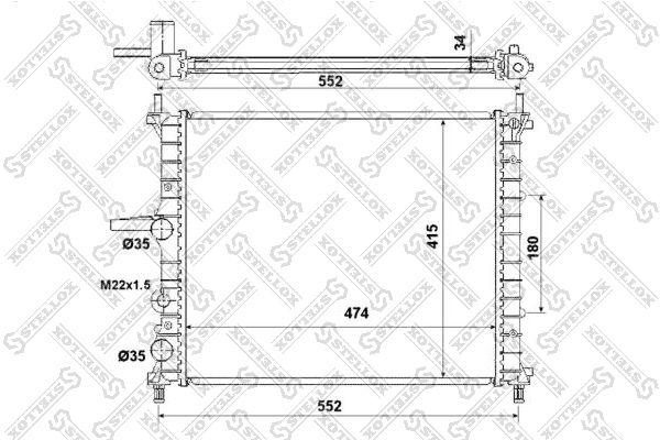 1025331SX STELLOX Радиатор, охлаждение двигателя