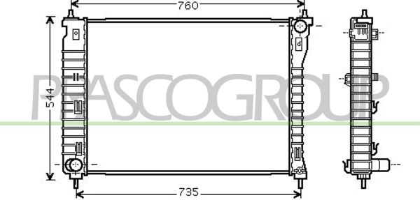 DW722R001 PRASCO Радиатор, охлаждение двигателя