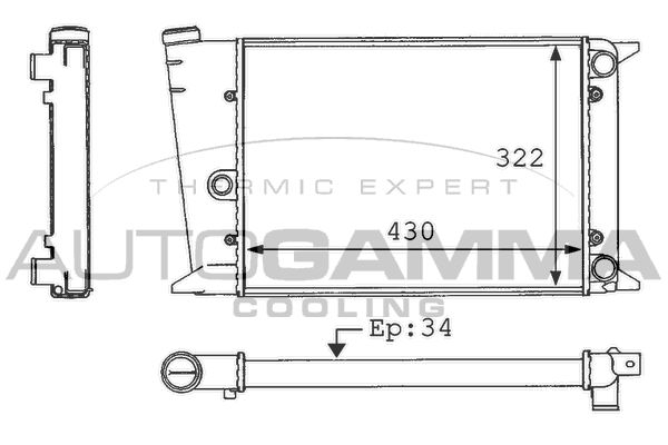 101045 AUTOGAMMA Радиатор, охлаждение двигателя