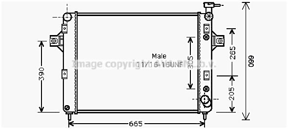 JE2044 AVA QUALITY COOLING Радиатор, охлаждение двигателя