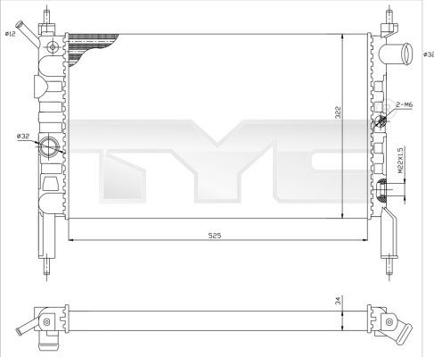 7250018 TYC Радиатор, охлаждение двигателя