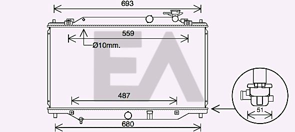 31R52117 EACLIMA Радиатор, охлаждение двигателя