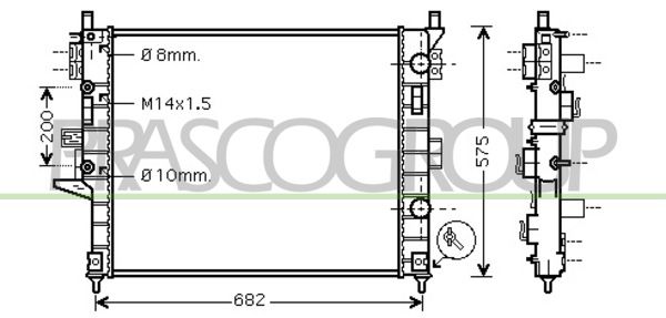 ME820R002 PRASCO Радиатор, охлаждение двигателя