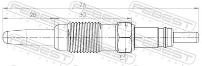 28642-005 FEBEST Свеча накаливания