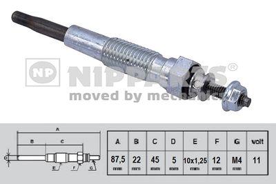 N5713018 NIPPARTS Свеча накаливания