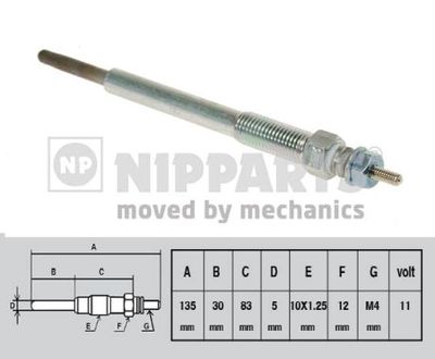 J5710502 NIPPARTS Свеча накаливания