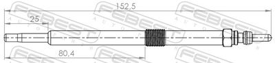 24642-003 FEBEST Свеча накаливания