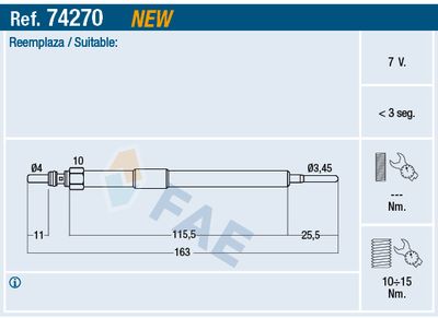 74270 FAE Свеча накаливания