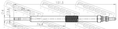 14642-001 FEBEST Свеча накаливания