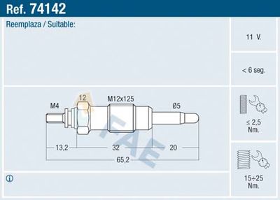 74142 FAE Свеча накаливания