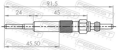 24642-005 FEBEST Свеча накаливания