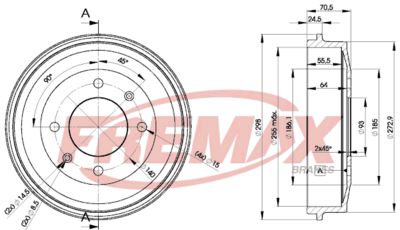 BD4217 FREMAX Тормозной барабан