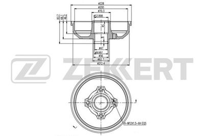 BS5208 ZEKKERT Тормозной барабан