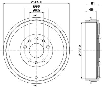 8DT355303211 HELLA Тормозной барабан