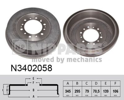 N3402058 NIPPARTS Тормозной барабан