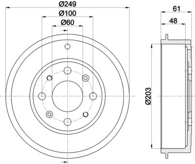 8DT355300681 HELLA Тормозной барабан