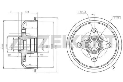 BS5576 ZEKKERT Тормозной барабан