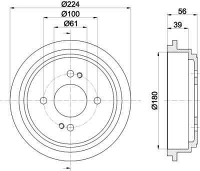 8DT355300711 HELLA Тормозной барабан