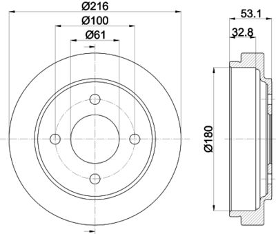 8DT355300441 HELLA Тормозной барабан