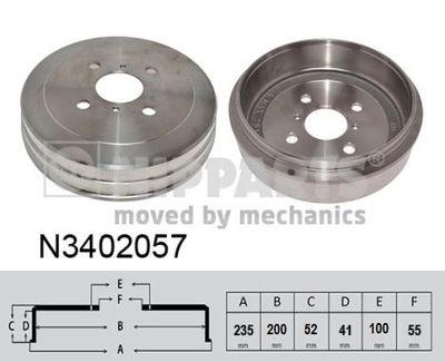 N3402057 NIPPARTS Тормозной барабан