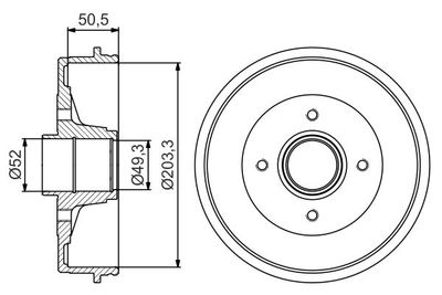 0986477196 BOSCH Тормозной барабан