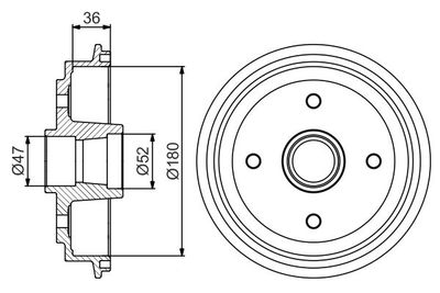 0986477187 BOSCH Тормозной барабан