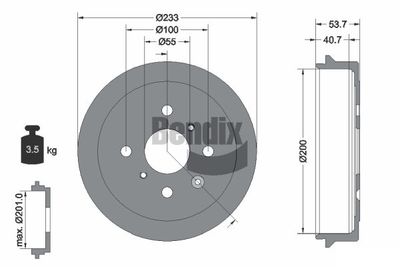 BDM1068 BENDIX Braking Тормозной барабан