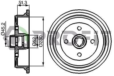 50200002 PROFIT Тормозной барабан