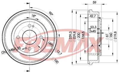 BD3901 FREMAX Тормозной барабан