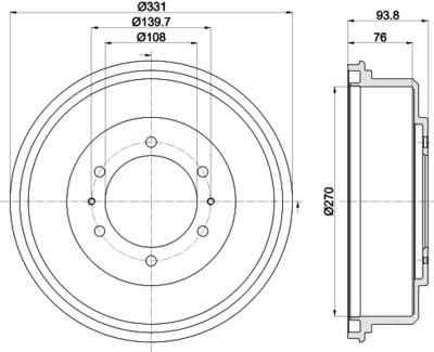 8DT355302611 HELLA PAGID Тормозной барабан