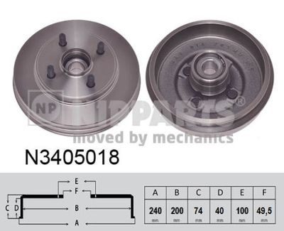 N3405018 NIPPARTS Тормозной барабан